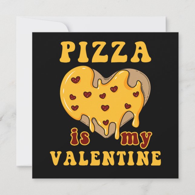 Invitation Valentines Jour Pizza Amour Coeur Relation Aliment (Devant)