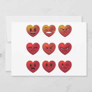 Invitation Valentines Jour Silly Visages Coeurs Drôle