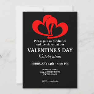 INVITATION VALENTINES JOURNÉE FÊTE AU COEUR ROUPLE