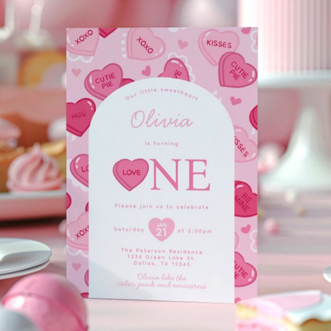 Invitation Valentines Sweetheart Candy Birthday Party (Créateur téléchargé)