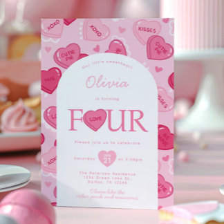 Invitation Valentines Sweetheart Candy Birthday Party