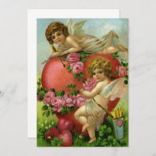 Invitation Valentines vintages Victoriennes Jour Cherub Invit
