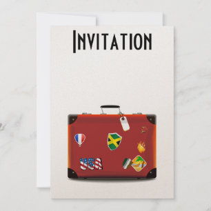 Invitation Valise en cuir vintage