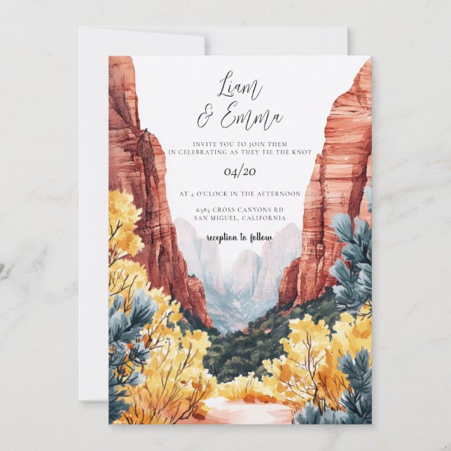 Invitation Vallée de Zion Canyon Utah (Devant)