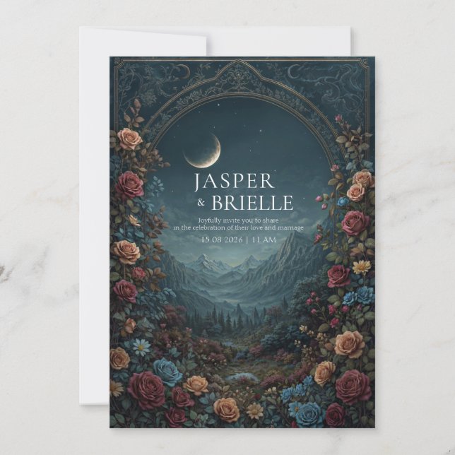 Invitation Vallee Pittoresque Romantique avec Arche Florale p (Devant)