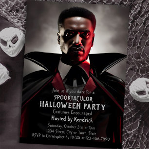 Invitation Vampire éffrayant Dracula Halloween Costume Party