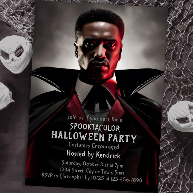 Invitation Vampire éffrayant Dracula Halloween Costume Party (Créateur téléchargé)