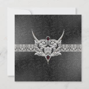 Invitation Vampire Goth Faux Mariage bijoux en cuir