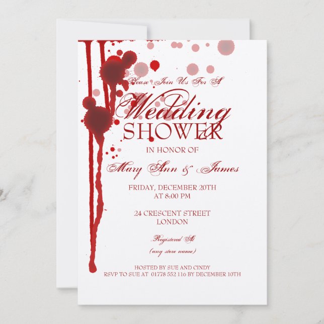 Invitation Vampire Halloween Couples Douleur faux sang (Devant)
