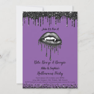 Invitation Vampire Purple parties scintillant lèvres adulte H