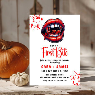 Invitation Vampire Red Lips Halloween Couples Douche