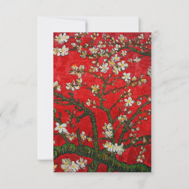 Invitation Van Gogh Almond Blossoms Rouge (Devant)