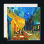 Invitation Van Gogh Café Terrace at Night<br><div class="desc">Card featuring Vincent van Gogh’s oil painting Café Terrace at Night (1888). Yellow stars paint the blue night sky above an outdoor café in France. A marvelous gift for fans of Post-Impressionism and Dutch art.</div>