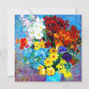 Invitation Van Gogh Flowers dans un Vase Bleu