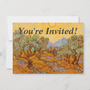 Invitation Van Gogh Olive Trees Soleil Jaune Ciel