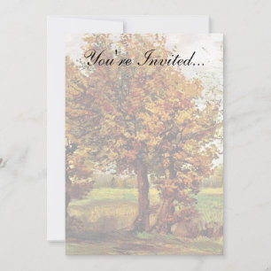 Invitation Van Gogh - Paysage d'automne avec quatre arbres