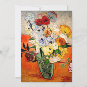 Invitation Van Gogh Roses and Anemones