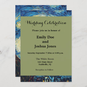 Invitation Van Gogh Starry Classic Nuit Impressionnisme Art