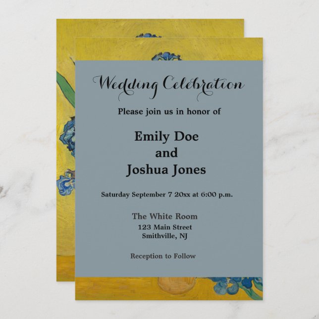 Invitation Van Gogh Vase avec l'impressionnisme classique d'I (Devant / Derrière)