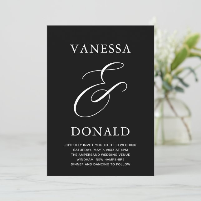 Invitation Vanessa Black Mariage moderne (Debout devant)