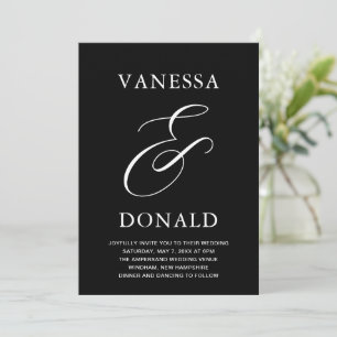 Invitation Vanessa Black Mariage moderne