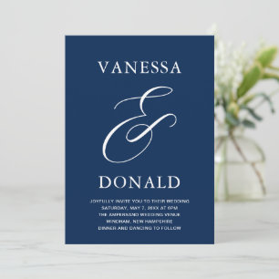 Invitation Vanessa Navy Blue Mariage moderne