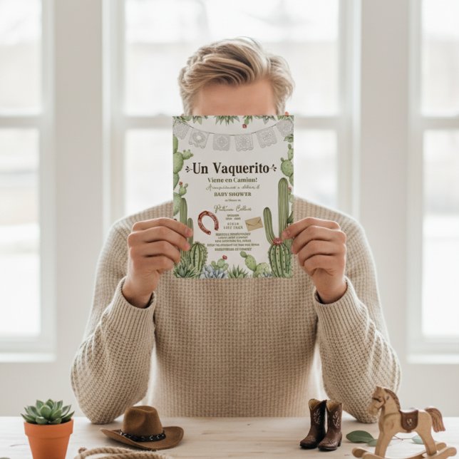 Invitation Vaquerito en Camino Spanish cowboy baby shower (Créateur téléchargé)