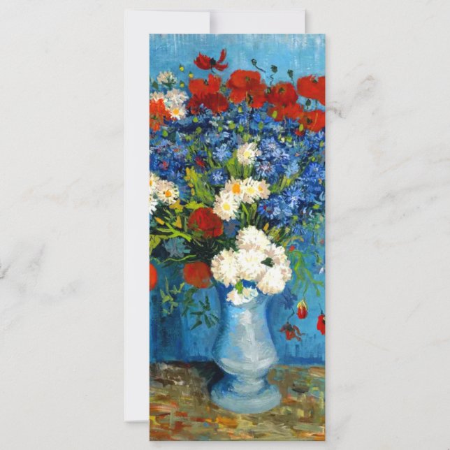 Invitation Vase de Van Gogh avec Bleuets et Pavots (Devant)