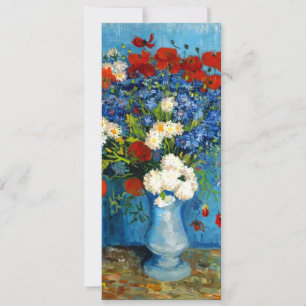 Invitation Vase de Van Gogh avec Bleuets et Pavots