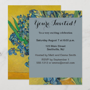 Invitation Vase Van Gogh avec Iris Classic Impressionnisme