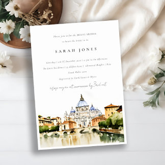 Invitation Vatican Dome Rome Italie Fête des mariées paysagèr