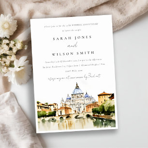 Invitation Vatican Rome Italie Paysage Mariage Anniversaire