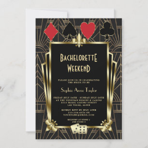 Invitation Vegas Casino Great Gatsby Bachelorette Week-end