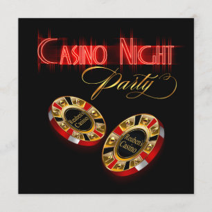 Invitation Vegas Casino Nuit DEMANDEZ-MOI 2 METTEZ VOTRE NOM