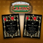 Invitation Vegas Casino Royale Great Gatsby 40e anniversaire<br><div class="desc">N'IMPORTE QUEL ÂGE ! Royal, conception de carte Vintage Great Gatsby et Casino thème. Il présente un Great Gatsby, une forme de style Art déco de Roaring des années 1920, un faux royal or freer-de-lis, des polices vintages, ainsi que des combinaisons de cartes avec des bords dorés. Sur le dos...</div>