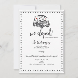 Invitation Vegas Elopement Vintage Royal Flush Casino Mariage