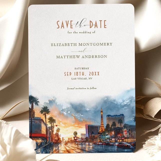Invitation Vegas Golden Twilight Économisez à la date (Créateur téléchargé)