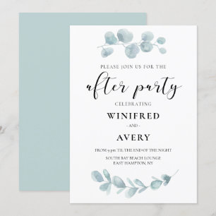 Invitation Végétal aquarelle minimaliste après fête