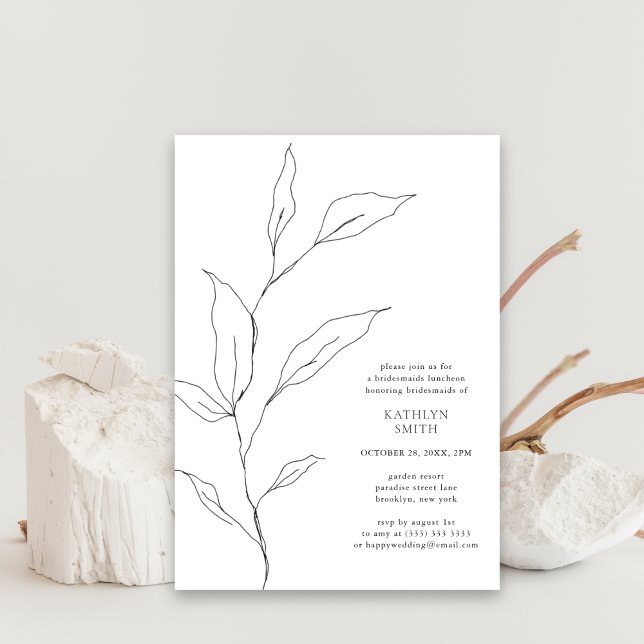 Invitation Végétal Olive Leaf Branch Bridesmaids Déjeuner (Créateur téléchargé)