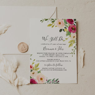 Invitation Végétal Rose Blush Floral Nous Sommes Encore Vow R