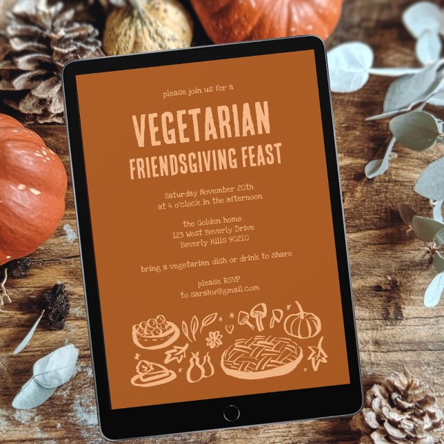 Invitation VÉGÉTARIEN Whimsgiving Friendsgiving (Whimsical VEGETARIAN Thanksgiving Friendsgiving Invitation Digital Download
)