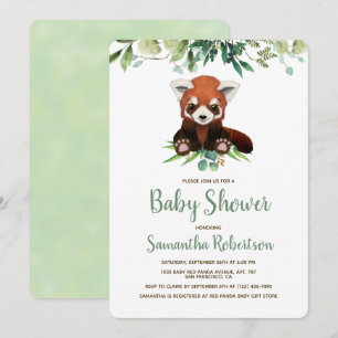 Invitation Végétation de l'ours mignonne Baby shower neutre p