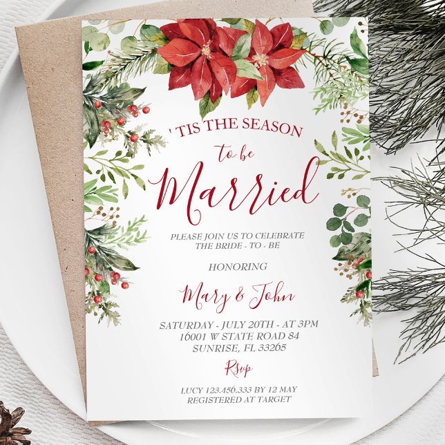 Invitation Végétation de Noël d'hiver Mariage floral (Créateur téléchargé)