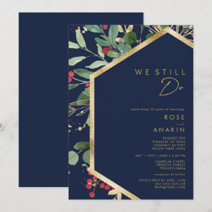 Invitation Végétation de Noël moderne   Marine Nous Continuon