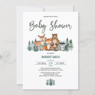 Invitation Végétation des montagnes forestières Baby shower d