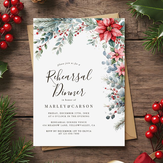 Invitation Végétation d'hiver Dîner de répétition Mariage de  (Créateur téléchargé)