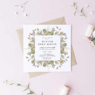 Invitation Végétation d'hiver Elégant Carré