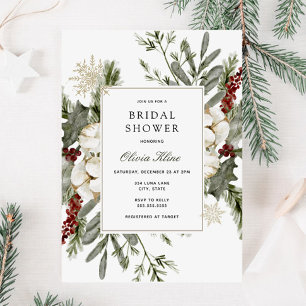 Invitation Végétation d'hiver et Fête des mariées Florale