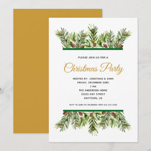 Invitation Végétation d'hiver Fête de Noël