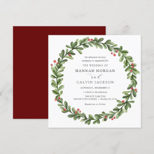 Invitation Végétation d'hiver Holly Mariage